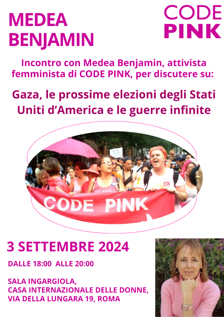 Incontro con Medea Benjamin, attivista femminista di Code Pink